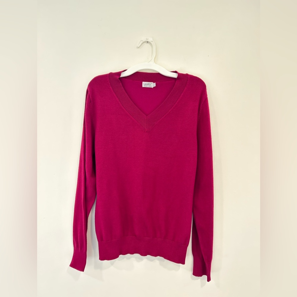 Women's V-Neck Long Sleeve Soft Stretch Pullover Knit Top Sweater XL - L…